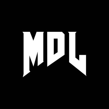 Teknoloji şirketi için MDL harf logosu tasarımı. MDL logo tasarımı siyah ve beyaz renk kombinasyonu. MDL logosu, MDL vektörü, MDL tasarımı, MDL simgesi, MDL alfabesi. MDL tipografi logosu tasarımı.