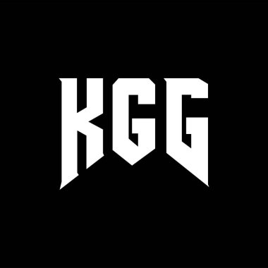 Teknoloji şirketi için KGG harf logosu tasarımı. KGG logo tasarımı siyah ve beyaz renk kombinasyonu. KGG logosu, KGG vektörü, KGG tasarımı, KGG simgesi, KGG alfabesi. KGG tipografi logo tasarımı.