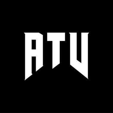 Teknoloji şirketi için ATV mektup logosu tasarımı. ATV logosu siyah-beyaz renk kombinasyonu tasarladı. ATV logosu, ATV vektörü, ATV dizaynı, ATV simgesi, ATV alfabesi. ATV tipografi logosu tasarımı.