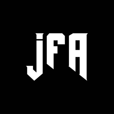 Teknoloji şirketi için JFA mektup logosu tasarımı. JFA logo tasarımı siyah ve beyaz renk kombinasyonu. JFA logosu, JFA vektörü, JFA tasarımı, JFA simgesi, JFA alfabesi. JFA tipografi logosu tasarımı.