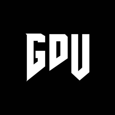 Teknoloji şirketi için GDU mektup logosu tasarımı. GDU logo tasarımı siyah-beyaz renk kombinasyonu. GDU logosu, GDU vektörü, GDU tasarımı, GDU simgesi, GDU alfabesi. GDU tipografi logosu tasarımı.