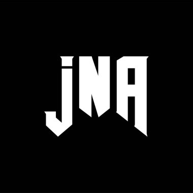 JNA letter logo design for technology company. JNA logo design black and white color combination. JNA logo, JNA vector, JNA design, JNA icon, JNA alphabet. JNA typography logo design. clipart