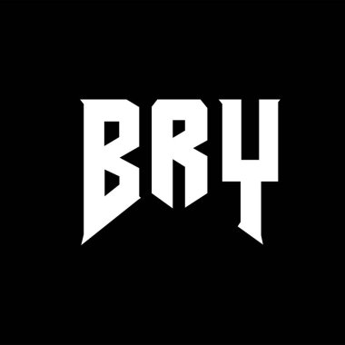 Teknoloji şirketi için BRY mektup logosu tasarımı. BRY logo tasarımı siyah ve beyaz renk kombinasyonu. BRY logosu, BRY vektörü, BRY tasarımı, BRY simgesi, BRY alfabesi. BRY tipografi logosu tasarımı.