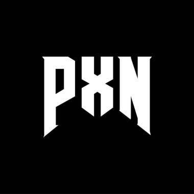 Teknoloji şirketi için PXN harf logosu tasarımı. PXN logo tasarımı siyah ve beyaz renk kombinasyonu. PXN logosu, PXN vektörü, PXN tasarımı, PXN simgesi, PXN alfabesi. PXN tipografi logosu tasarımı.