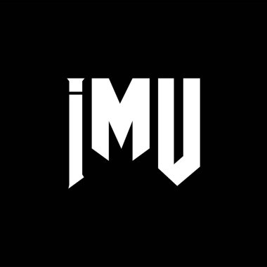 IMU letter logo design for technology company. IMU logo design black and white color combination. IMU logo, IMU vector, IMU design, IMU icon, IMU alphabet. IMU typography logo design. clipart