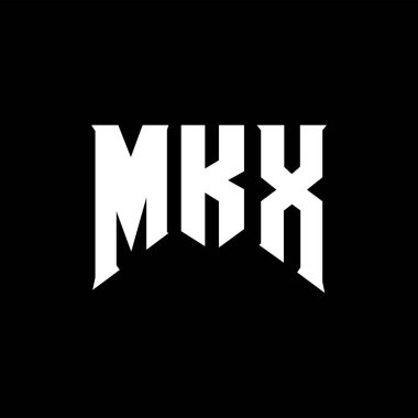 Teknoloji şirketi için MKX harf logosu tasarımı. MKX logo tasarımı siyah ve beyaz renk kombinasyonu. MKX logosu, MKX vektörü, MKX tasarımı, MKX simgesi, MKX alfabesi. MKX tipografi logosu tasarımı.