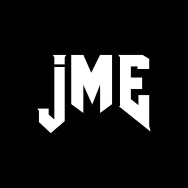 Teknoloji şirketi için JME mektup logosu tasarımı. JME logosu siyah ve beyaz renk kombinasyonu tasarladı. JME logosu, JME vektörü, JME tasarımı, JME simgesi, JME alfabesi. JME tipografi logosu tasarımı.