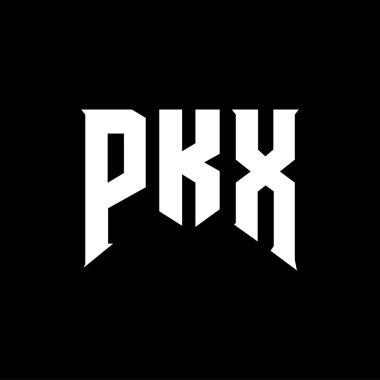 Teknoloji şirketi için PKX harf logosu tasarımı. PKX logo tasarımı siyah ve beyaz renk kombinasyonu. PKX logosu, PKX vektörü, PKX tasarımı, PKX simgesi, PKX alfabesi. PKX tipografi logosu tasarımı.