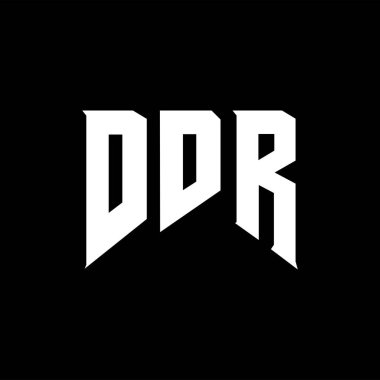 DDR teknoloji şirketi için harf logosu tasarımı. DDR logo tasarımı siyah ve beyaz renk kombinasyonu. DDR logosu, DDR vektörü, DDR tasarımı, DDR simgesi, DDR alfabesi. DDR tipografi logosu tasarımı.