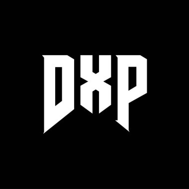 Teknoloji şirketi için DXP mektup logosu tasarımı. DXP logo tasarımı siyah ve beyaz renk kombinasyonu. DXP logosu, DXP vektörü, DXP tasarımı, DXP simgesi, DXP alfabesi. DXP tipografi logosu tasarımı.