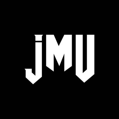 Teknoloji şirketi için JMU mektup logosu tasarımı. JMU logo tasarımı siyah ve beyaz renk kombinasyonu. JMU logosu, JMU vektörü, JMU dizaynı, JMU simgesi, JMU alfabesi. JMU tipografi logosu tasarımı.