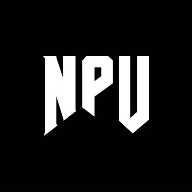 Teknoloji şirketi için NPU mektup logosu tasarımı. NPU logo tasarımı siyah-beyaz renk kombinasyonu. NPU logosu, NPU vektörü, NPU dizaynı, NPU simgesi, NPU alfabesi. NPU tipografi logosu tasarımı.