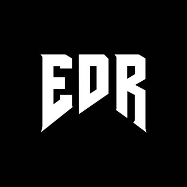 Teknoloji şirketi için EDR harf logosu tasarımı. EDR logosu siyah-beyaz renk kombinasyonu tasarladı. EDR logosu, EDR vektörü, EDR tasarımı, EDR simgesi, EDR alfabesi. EDR tipografi logosu tasarımı.