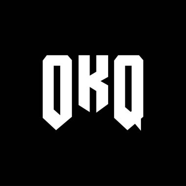 Teknoloji şirketi için OKQ harf logosu tasarımı. OKQ logo tasarımı siyah ve beyaz renk kombinasyonu. OKQ logosu, OKQ vektörü, OKQ tasarımı, OKQ simgesi, OKQ alfabesi. OKQ tipografi logosu tasarımı.