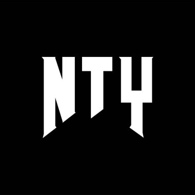 Teknoloji şirketi için NTY mektup logosu tasarımı. NTY logo tasarımı siyah ve beyaz renk kombinasyonu. NTY logosu, NTY vektörü, NTY tasarımı, NTY simgesi, NTY alfabesi. NTY tipografi logosu tasarımı.