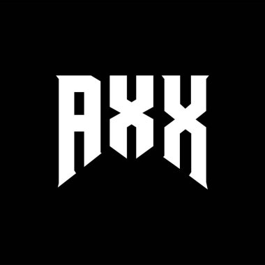 Teknoloji şirketi için AXX harf logosu tasarımı. AXX logo tasarımı siyah ve beyaz renk kombinasyonu. AXX logosu, AXX vektörü, AXX dizaynı, AXX simgesi, AXX alfabesi. AXX tipografi logosu tasarımı.
