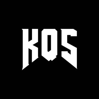 Teknoloji şirketi için KQS harf logosu tasarımı. KQS logo tasarımı siyah ve beyaz renk kombinasyonu. KQS logosu, KQS vektörü, KQS tasarımı, KQS simgesi, KQS alfabesi. KQS tipografi logosu tasarımı.