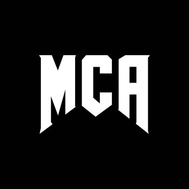 Teknoloji şirketi için MCA mektup logosu tasarımı. MCA logo tasarımı siyah ve beyaz renk kombinasyonu. MCA logosu, MCA vektörü, MCA tasarımı, MCA simgesi, MCA alfabesi. MCA tipografi logosu tasarımı.