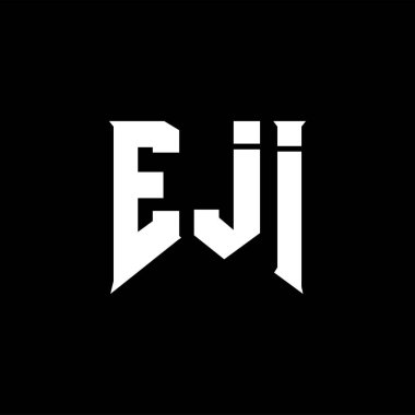 Teknoloji şirketi için EJI mektup logosu tasarımı. EJI logosu siyah-beyaz renk kombinasyonu tasarladı. EJI logosu, EJI vektörü, EJI tasarımı, EJI simgesi, EJI alfabesi. EJI tipografi logosu tasarımı.