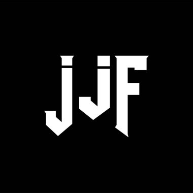 Teknoloji şirketi için JJF mektup logosu tasarımı. JJF logo tasarımı siyah ve beyaz renk kombinasyonu. JJF logosu, JJF vektörü, JJF tasarımı, JJF simgesi, JJF alfabesi. JJF tipografi logosu tasarımı.