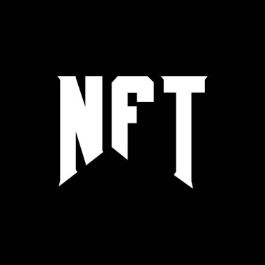 Teknoloji şirketi için NFT harf logosu tasarımı. NFT logo tasarımı siyah ve beyaz renk kombinasyonu. NFT logosu, NFT vektörü, NFT tasarımı, NFT simgesi, NFT alfabesi. NFT tipografi logosu tasarımı.