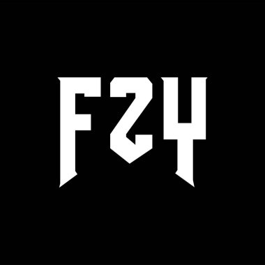 Teknoloji şirketi için FZY harf logosu tasarımı. FZY logo tasarımı siyah ve beyaz renk kombinasyonu. FZY logosu, FZY vektörü, FZY tasarımı, FZY simgesi, FZY alfabesi. FZY tipografi logosu tasarımı.