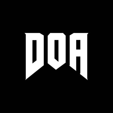 Teknoloji şirketi için DOA mektup logosu tasarımı. DOA logosu siyah-beyaz renk kombinasyonu tasarladı. ÖYD logosu, ÖYD vektörü, ÖYD tasarımı, ÖYD simgesi, ÖYD alfabesi. DOA tipografi logosu tasarımı.