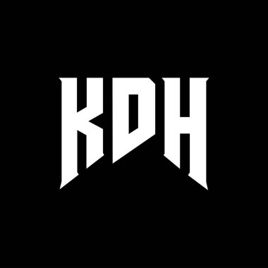 Teknoloji şirketi için KDH mektup logosu tasarımı. KDH logo tasarımı siyah ve beyaz renk kombinasyonu. KDH logosu, KDH vektörü, KDH tasarımı, KDH simgesi, KDH alfabesi. KDH tipografi logosu tasarımı.