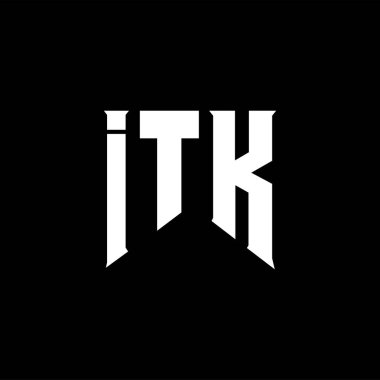 Teknoloji şirketi için ITK mektup logosu tasarımı. ITK logo tasarımı siyah ve beyaz renk kombinasyonu. ITK logosu, ITK vektörü, ITK tasarımı, ITK simgesi, ITK alfabesi. ITK tipografi logosu tasarımı.