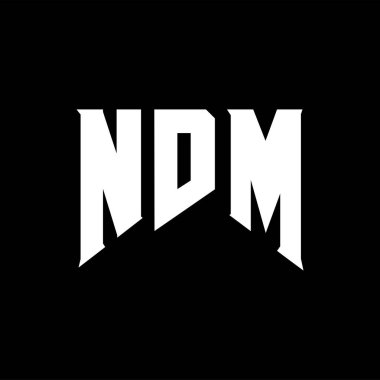 Teknoloji şirketi için NDM mektup logosu tasarımı. NDM logo tasarımı siyah ve beyaz renk kombinasyonu. NDM logosu, NDM vektörü, NDM tasarımı, NDM simgesi, NDM alfabesi. NDM tipografi logosu tasarımı.