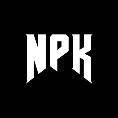 Teknoloji şirketi için NPK mektup logosu tasarımı. NPK logo tasarımı siyah ve beyaz renk kombinasyonu. NPK logosu, NPK vektörü, NPK tasarımı, NPK simgesi, NPK alfabesi. NPK tipografi logosu tasarımı.