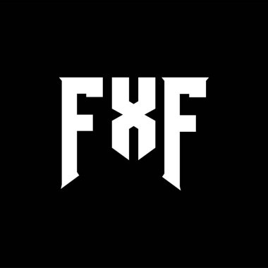 Teknoloji şirketi için FXF mektup logosu tasarımı. FXF logo tasarımı siyah ve beyaz renk kombinasyonu. FXF logosu, FXF vektörü, FXF tasarımı, FXF simgesi, FXF alfabesi. FXF tipografi logosu tasarımı.