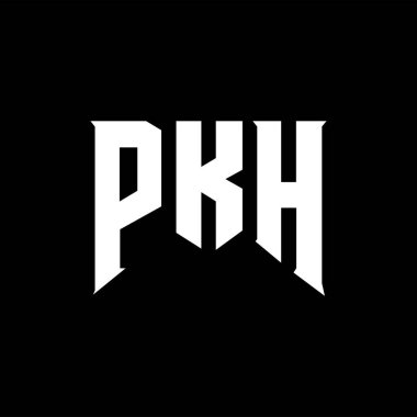 Teknoloji şirketi için PKH mektup logosu tasarımı. PKH logo tasarımı siyah ve beyaz renk kombinasyonu. PKH logosu, PKH vektörü, PKH tasarımı, PKH simgesi, PKH alfabesi. PKH tipografi logosu tasarımı.