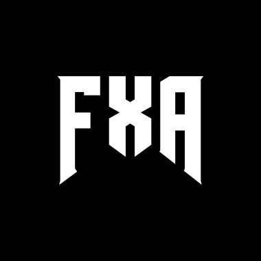 Teknoloji şirketi için FXA mektup logosu tasarımı. FXA logo tasarımı siyah-beyaz renk kombinasyonu. FXA logosu, FXA vektörü, FXA tasarımı, FXA simgesi, FXA alfabesi. FXA tipografi logosu tasarımı.