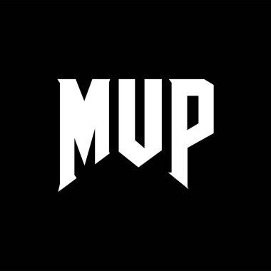 Teknoloji şirketi için MUP mektup logosu tasarımı. MUP logo tasarımı siyah ve beyaz renk kombinasyonu. MUP logosu, MUP vektörü, MUP tasarımı, MUP simgesi, MUP alfabesi. MUP tipografi logosu tasarımı.