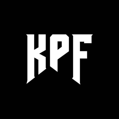 Teknoloji şirketi için KPF mektup logosu tasarımı. KPF logo tasarımı siyah ve beyaz renk kombinasyonu. KPF logosu, KPF vektörü, KPF tasarımı, KPF simgesi, KPF alfabesi. KPF tipografi logo tasarımı.