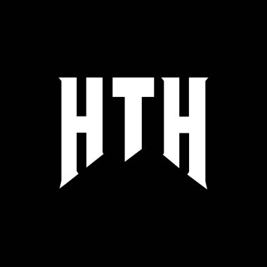 Teknoloji şirketi için HTH harf logosu tasarımı. HTH logo tasarımı siyah ve beyaz renk kombinasyonu. HTH logosu, HTH vektörü, HTH tasarımı, HTH simgesi, HTH alfabesi. HTH tipografi logosu tasarımı.