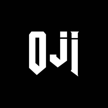 Teknoloji şirketi için OJI mektup logosu tasarımı. OJI logosu siyah ve beyaz renk kombinasyonu tasarladı. OJI logosu, OJI vektörü, OJI tasarımı, OJI simgesi, OJI alfabesi. OJI tipografi logosu tasarımı.