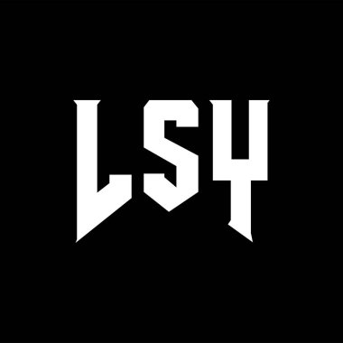 Teknoloji şirketi için LSY harf logosu tasarımı. LSY logo tasarımı siyah ve beyaz renk kombinasyonu. LSY logosu, LSY vektörü, LSY tasarımı, LSY simgesi, LSY alfabesi. LSY tipografi logosu tasarımı.