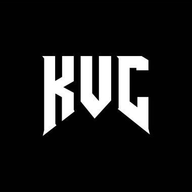Teknoloji şirketi için KVC harf logosu tasarımı. KVC logo tasarımı siyah ve beyaz renk kombinasyonu. KVC logosu, KVC vektörü, KVC tasarımı, KVC simgesi, KVC alfabesi. KVC tipografi logosu tasarımı.