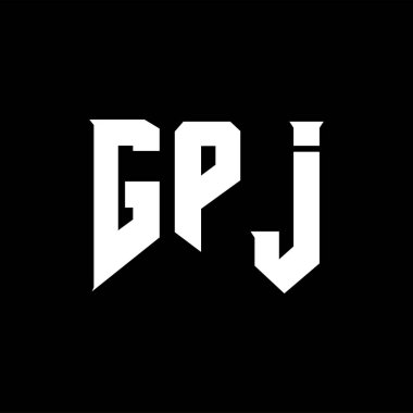 Teknoloji şirketi için GPJ harf logosu tasarımı. GPJ logo tasarımı siyah ve beyaz renk kombinasyonu. GPJ logosu, GPJ vektörü, GPJ tasarımı, GPJ simgesi, GPJ alfabesi. GPJ tipografi logo tasarımı.
