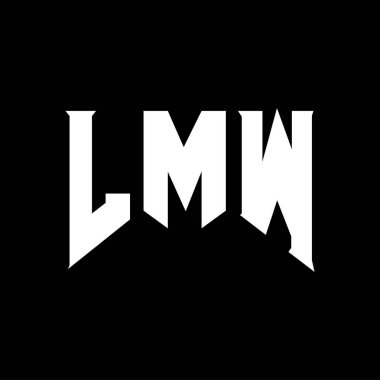 Teknoloji şirketi için LMW harf logosu tasarımı. LMW logo tasarımı siyah ve beyaz renk kombinasyonu. LMW logosu, LMW vektörü, LMW tasarımı, LMW simgesi, LMW alfabesi. LMW tipografi logosu tasarımı.