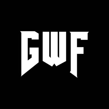 Teknoloji şirketi için GWF mektup logosu tasarımı. GWF logo tasarımı siyah ve beyaz renk kombinasyonu. GWF logosu, GWF vektörü, GWF tasarımı, GWF simgesi, GWF alfabesi. GWF tipografi logosu tasarımı.