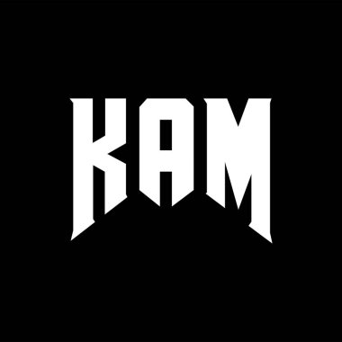 Teknoloji şirketi için KAM mektup logosu tasarımı. KAM logo tasarımı siyah ve beyaz renk kombinasyonu. KAM logosu, KAM vektörü, KAM tasarımı, KAM simgesi, KAM alfabesi. KAM tipografi logosu tasarımı.