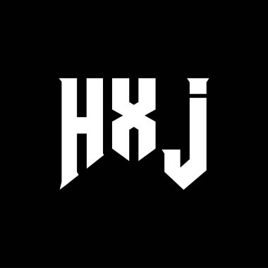 Teknoloji şirketi için HXJ harf logosu tasarımı. HXJ logo tasarımı siyah ve beyaz renk kombinasyonu. HXJ logosu, HXJ vektörü, HXJ tasarımı, HXJ simgesi, HXJ alfabesi. HXJ tipografi logosu tasarımı.