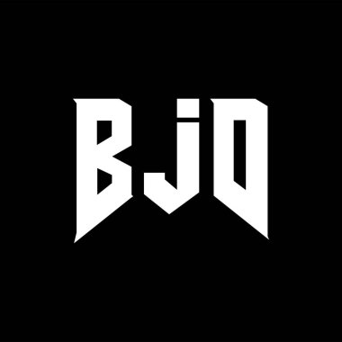 BJD letter logo design for technology company. BJD logo design black and white color combination. BJD logo, BJD vector, BJD design, BJD icon, BJD alphabet. BJD typography logo design. clipart