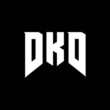 Teknoloji şirketi için DKD mektup logosu tasarımı. DKD logo tasarımı siyah-beyaz renk kombinasyonu. DKD logosu, DKD vektörü, DKD tasarımı, DKD simgesi, DKD alfabesi. DKD tipografi logosu tasarımı.
