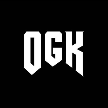 Teknoloji şirketi için OGK mektup logosu tasarımı. OGK logo tasarımı siyah ve beyaz renk kombinasyonu. OGK logosu, OGK vektörü, OGK tasarımı, OGK simgesi, OGK alfabesi. OGK tipografi logosu tasarımı.