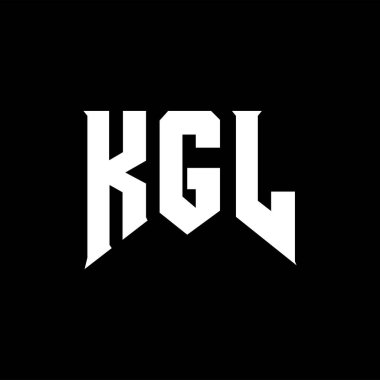 Teknoloji şirketi için KGL harf logosu tasarımı. KGL logo tasarımı siyah ve beyaz renk kombinasyonu. KGL logosu, KGL vektörü, KGL tasarımı, KGL simgesi, KGL alfabesi. KGL tipografi logo tasarımı.