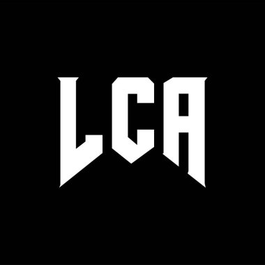 Teknoloji şirketi için LCA mektup logosu tasarımı. LCA logo tasarımı siyah ve beyaz renk kombinasyonu. LCA logosu, LCA vektörü, LCA tasarımı, LCA simgesi, LCA alfabesi. LCA tipografi logosu tasarımı.